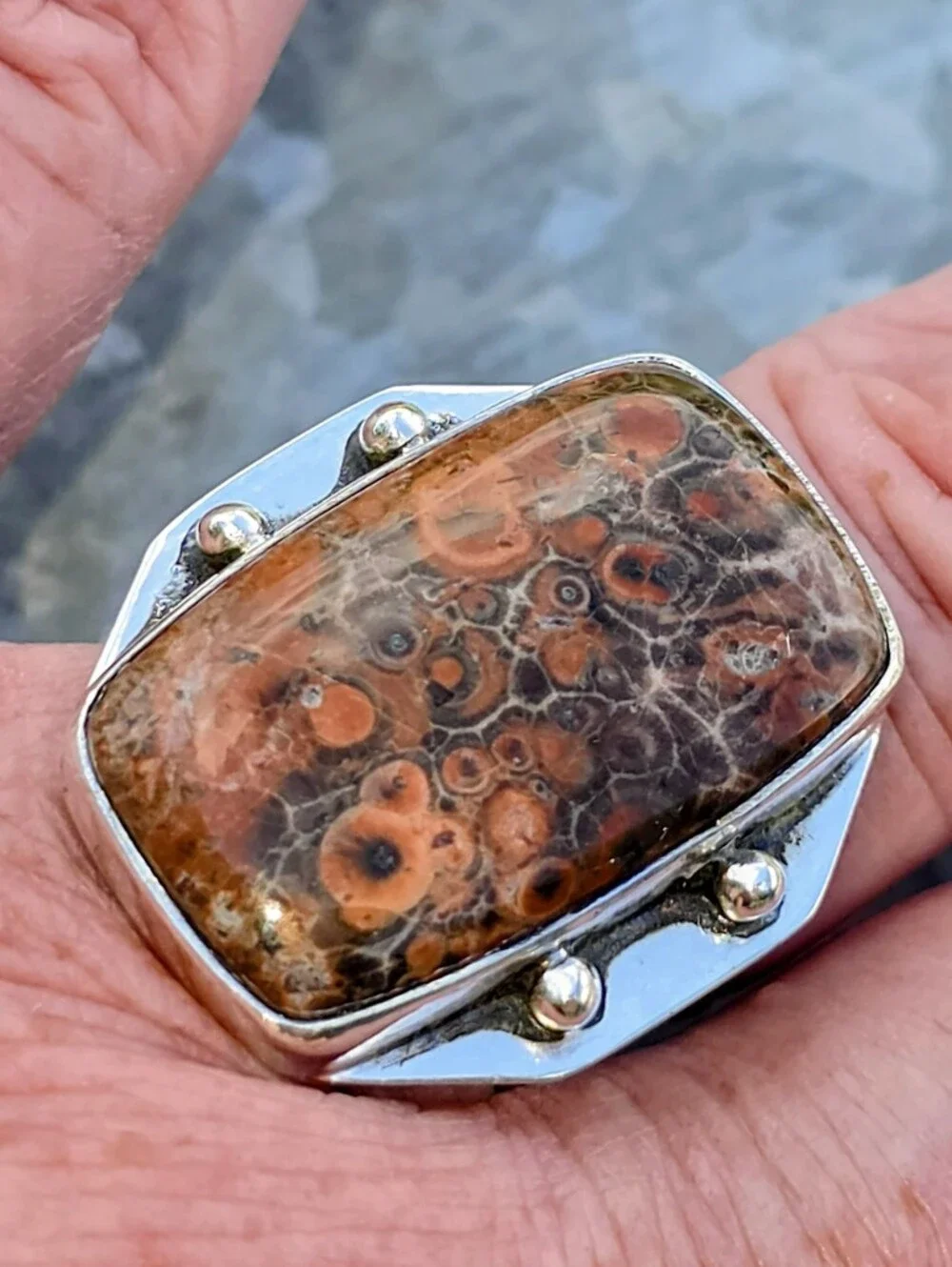 Cherry Creek Jasper Gemstone Ring In 925 Sterling Silver (7)